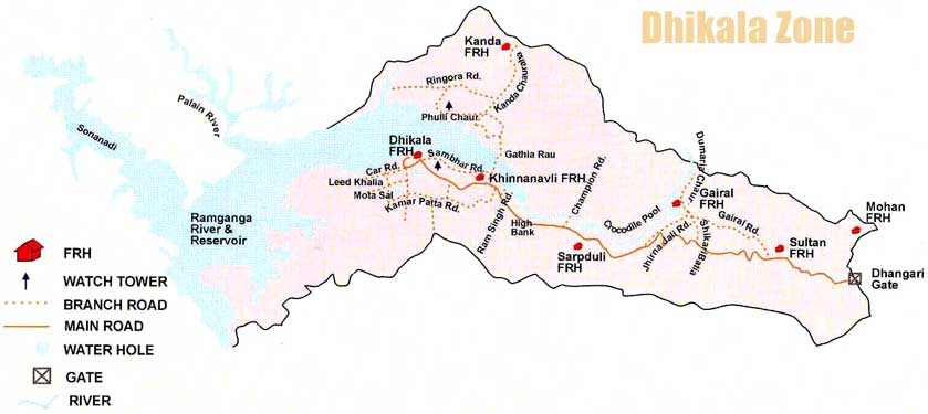 Dhikala Zone Map
